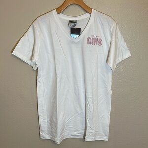 NWT Nike White Cotton V-Neck T-Shirt